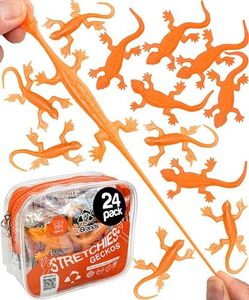 UpBrands 24 Pack ORANGE Super Stretchy Lizard Toys - Tangy Party Favors, Rubber Lizards for Kids, Small Classroom Prizes, Reptile & Newt Toy, Stress-Relief & Orange Celebrations