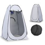 CLIPOP Pop Up Toilet Tent, Portable Shower Privacy Tent Waterproof Anti-UV Changing Dressing Tent for Beach Fishing Hiking Bathing, Outdoor,with a Carrying Bag (120×120×190 cm, Grey)