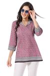 Keshubaba Pinky Pink Flex Cotton Designer Short Kurti, Kurta Tunic Top for Women | Xl-44 | | Short Kurti for Jeans for Women