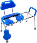 Platinum Health HydroGlyde Premium Heavy Duty Sliding Bathtub Transfer Bench and Shower Chair with Cut-Out SEAT. Adjustable Legs and Safety Belt. Quick Tool-Less Assembly (Blue)