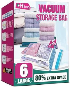 Bolsas de almacenamiento al vacío para ahorrar espacio, paquete de 6, con bomba de mano (6 grandes)