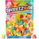 Sweetzone Sour Bears 1kg Pcs Sweets Tub, Halal Sweets, Sour Sweets, Gummy Candy, Jelly Sweets, Gummies Candy, Fizzy Sweets, Tubs of Sweets for Retro Sweets for Your Sweet Tooth