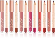 12Pcs Matte Liquid Lipstick & Lip Line Set, Flawless Cream Matte Liquid Lipstick Nudes Lipstick Pencil - Ultra-pigmented, Non-drying, Transfer-proof Lipstick, Smudge-proof wearability