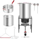 HEATAK 30 Qt Turkey Fryer & 10 Qt Fish Fryer Combo Kit with CSA Approved 50,000BTU Burner with 10PSI Regulator