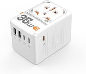 TESSAN 35W Universal Travel Adapter, International Plug Adaptor with 3 USB C and 2 USB A Charging Ports, Worldwide Power Outlet for US to European EU UK AUS Ireland(Type C/G/A/I)