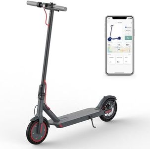 Electric Scooter - 8.5" Solid Tires, 350W Motor, Up to 19 MPH and 21 Miles Long-Range Portable Foldable Commuting Scooter for Adults with Double Braking System and App