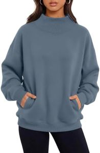 Trendy Queen Womens Mock Neck Sweatshirts with Pockets Oversized Pullover