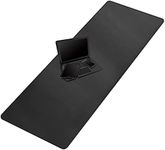 Cacoy 63" x 24" Leather Desk Mat Pad Blotter Protector, XXL Large Enlarged Mouse Pad, Full Extended Desk Mat, Executive Decor, Home and Office Accessory, Black