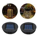 Flintronic Solar Lights Replacement Top LED Solar Panel, 2 PCS Lantern Lid Lights Bulb Replacement Part, Solar Panel for Outdoor Hanging Lanterns DIY Table Lights Garden Patio Decoration