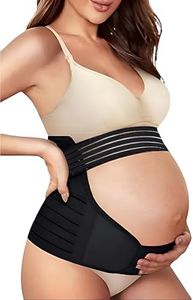 4 in 1 Pregnancy Support Belt Maternity & Postpartum Band - Relieve Back, Pelvic, Hip Pain, Black Pregnancy, (Abdomen, Waist, Pelvis And Back Support) Black, M 10-12 (80cm-110cm)