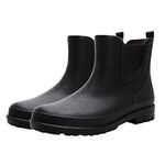 pfoosnd Mens Rain Boots Ankle Rubber Rain Boot Mens Waterproof Ankle Water Boots for Men Waterproof Garden Boots, Black, 10