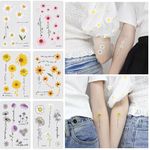 Sunflower White Small Daisy Sunflower Flower Temporary Tattoo Waterproof Sticker