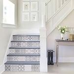 Yuehuam Tile Stair Stickers, 13 Piece Self-Adhesive Staircase Decal Risers Wall Floor Decal Vinyl Stairway Decal Waterproof Wallpaper Home Decor