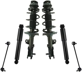 TRQ Front and Rear Suspension Kit Complete Strut & Coil Spring Assembly Shock Absorber Sway Bar Stabilizer Link Compatible with 2012-2017 Hyundai Accent