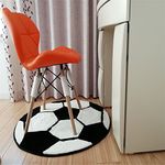 KUKISHOP Kids Soccer Football Round Rug Carpet Floor Mat Area Carpets for Living Room/Bedroom/Hotel Tea Table Boys Babys 31.4" x 31.4"