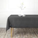 D'Moksha Homes Linen Tablecloth 54 x 72 Inch - 100% Pure Linen Charcoal Grey Tablecloth - Machine Washable Dining Tablecloth for Rectangle Tables