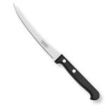 TRAMONTINA Ultracorte Stainless Steel Tomato Knife/Chaku,12cm/4.7" | Black | Micro-Serrated Edge| Antimicrobial |Polypropylene Handle |Dishwasher Safe | 5 Year Warranty* | Made in Brazil