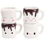 Marshmallow Mugs Set of 4 with Hand