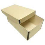 Lineco Tan Photo Snapshot Photo, Card, File Box with Removable Lid 4"x6"x12". Bulk Storage of Negatives, Prints, Films. Museum Level Archival Storage Box. Protects Photos & Negative.