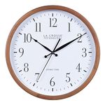 La Crosse Technology 404-50447-INT 12.8" Atomic Walnut Analog Wall Clock