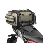 Rhinowalk Motorcycle Travel Luggage, Expandable Motorcycle Tail Bag 26L,Waterproof All Weather/Trunk/Rack Bag with Sissy Bar Straps-Green