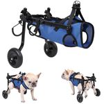 IVhomeshop Dog Wheelchair, Adjustable Pets Cart Wheelchair for Back Legs,Dog Leg Brace and Hip Support, Assist Small Pets with Paralyzed Hind Limbs to Recover Their Mobility, Size M