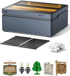 WECREAT Vision 40W Enclosed Laser Cutter and Engraver Machine with HD Smart Camera, Air Assist, Laser Bed, 600mm/s Batch Process Speed, Diode Desktop Laser Cutter for Wood, Acrylic, Metal, Leather