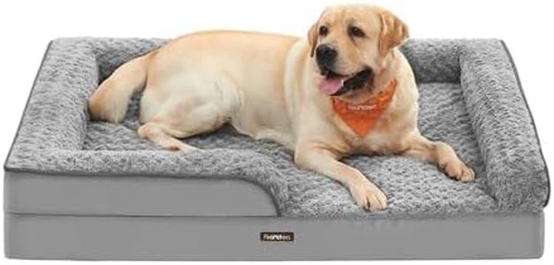 Feandrea Orthopaedic Dog Bed for Large Dogs, Waterproof Dog Sofa Bed with Removable Washable Cover, 42 x 32 x 7 Inches, Dove Gray UPGW253G01