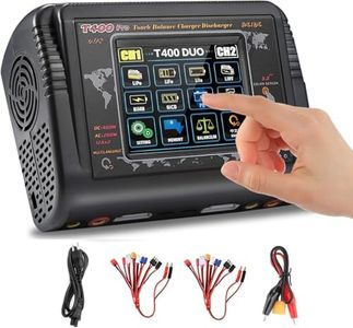 LiPo Charger Dul RC Car Battery Charger Touch Screen AC 200W DC 400W 12A Balance Battery Charger Discharger for LiPo/Life/NiCd NiMH/LiHV/PB Battery(Battery Charger Adapter for LiPo 1S to 6S)