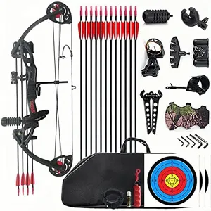 Lanneret Compound Bow and Archery Sets - Right Hand Archery Compound Bows 15-29 lbs Draw Weight Adjustable for Youth and Beginners，Hunting Bow Kit for Beginner