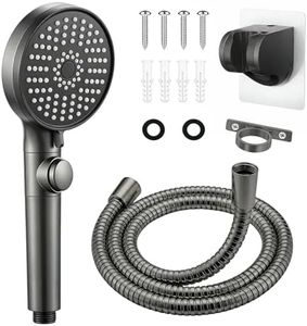ECOHARV RV Shower Head with Hose, High Pressure Handheld RV Shower Head Replacement with On Off Switch,5 Modes,Power Jet, Camper Shower Head for RV,Travel Trailer,Motorhome,Boat RV Essentials,Gray