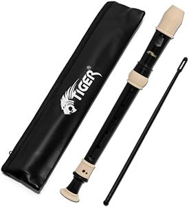 TIGER REC4-BK - Flauto dolce costruzione in 3 pezzi - ideale per scuole - colore avorio e nero