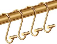 CHICTIE Gold Shower Curtain Hooks Rings , Decorative Rings for Bathroom Rod , Set of 12 Premium Rust-Resistant Metal Hangers T Shaped Design…
