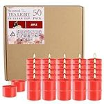 Clear Cup Tea Light Candles - Red -