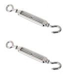 US STAINLESS 2 Pieces Stainless Steel 316 M8 Turnbuckle Hook and Eye 8mm Marine Grade