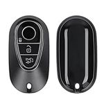 kwmobile Key Cover Compatible with Mercedes Benz 3 Button Smart Car Key - Soft TPU Car Key Fob Protector Case - Black Matte/Black