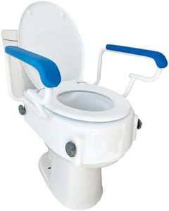 Platinum Health PerfectHeight Raised Toilet Seat with Arms, Adjustable Height Now and The Future, Integrated Clean-Funnel, Never Loosens