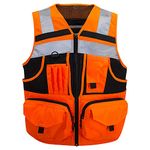 3M Reflective stripes Safety Vest knitted and Oxford Hi-vis Vest with pockets Bright Construction Workwear for men women, Hi-vis Orange, 5X-Large