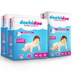 Doobidoo Classic Baby Diaper Pants with High Absorbency, Anti-Leak Side Cuffs, Cottony Bubble Soft, Rash-Free, Medium Size (M) 7-12 Kg, Pack of 4, 166 Count