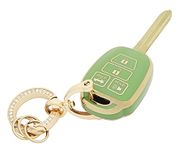 Key Fob Cover for Toyota with Keychain Soft TPU Car Key Shell Case Protector Compatible with Camry Corolla RAV4 Highlander Avalon Corolla iM Venza Yaris (Green)