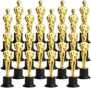 THE TWIDDLERS - 24 Piece Plastic Trophies Oscars Awards Winner Set - Perfect for Drama Competitions, Acting Lessons, Dance, Recognition & Performance Ceremony Gifts