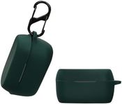 kwmobile Case Compatible with Jabra Elite 3 / Elite 2 Case - Silicone Cover Holder for Earbuds - Dark Green