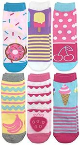 Jefferies Socks Girls' Little Sweat Treats Ice Cream/Donuts Fashion Crew Socks 6 Pair Pack, Multi, Small