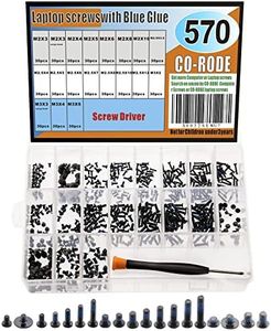 CO-RODE - Set di 571 viti per notebook da 19 pezzi, con colla blu, cacciavite per scheda madre SSD e scheda madre