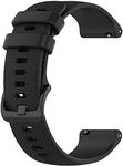 TECHONTO 22mm Dotted Soft Silicone Smartwatch Strap Metal Buckle Compatible with Samsung Galaxy Watch 3 45mm/ Galaxy Watch 46mm/Gear S3 Classic/Frontier And All 22MM Watches(Only Strap)-Black