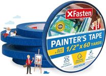 XFasten Professional Blue Painters Tape, Multi-Use, 1/2-Inch by 60-Yard, Pack of 6, Blue Tape