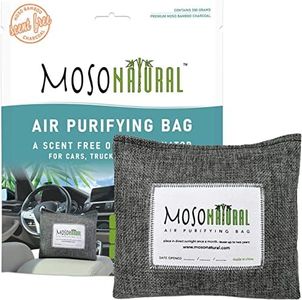 MOSO NATURAL Air Purifying Bag A Scent Free Odor Eliminator For Cars, Trucks and SUVs. Premium Moso Bamboo Charcoal Odor Absorber - 300 g (Pack of 1), Linen, Long Lasting Bags| Lasts up to 2 years!