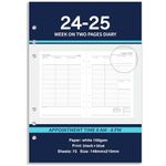 Academic Refill Diary 2024-2025 - Diary 2024-2025 Day Per Page, 6-Hole Punched, Week on Two Pages 148 x 210 mm Monday Start, August 2024 - July 2025