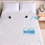 Bearhug Electric Heated Mattress Pads Queen Size Dual Controllers 60”×80” Waterproof Bed Warmer 21” Deep Pocket 10 Heat Settings 12-Hour Timer Machine Washable White