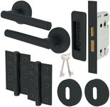 EAI Black Key Lock Door Handle Set 